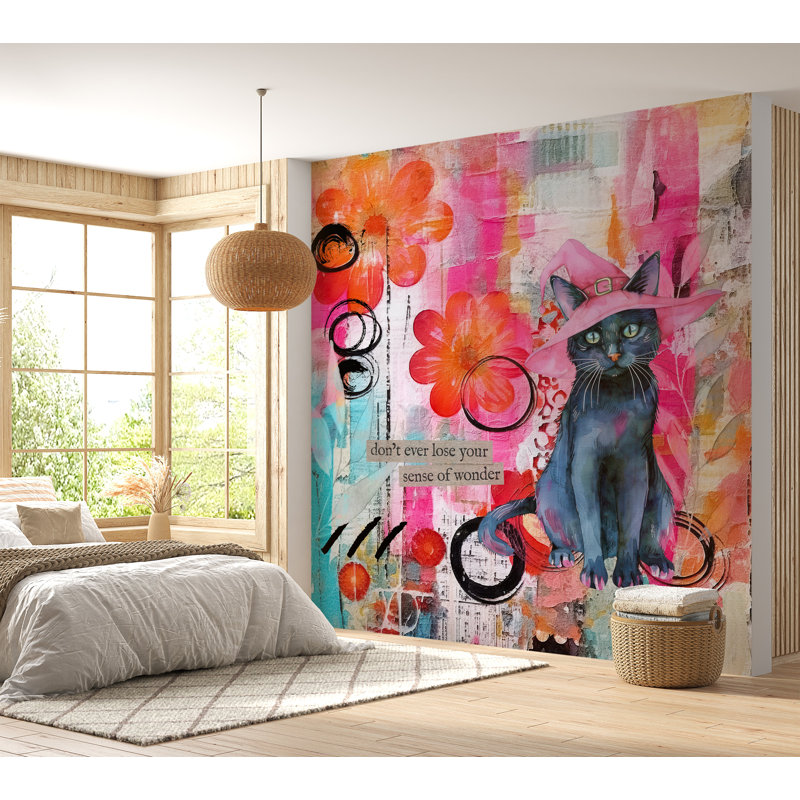 Murale Peel & Stick Art - Chat mixte Witchy, L 60 po x l 60 po