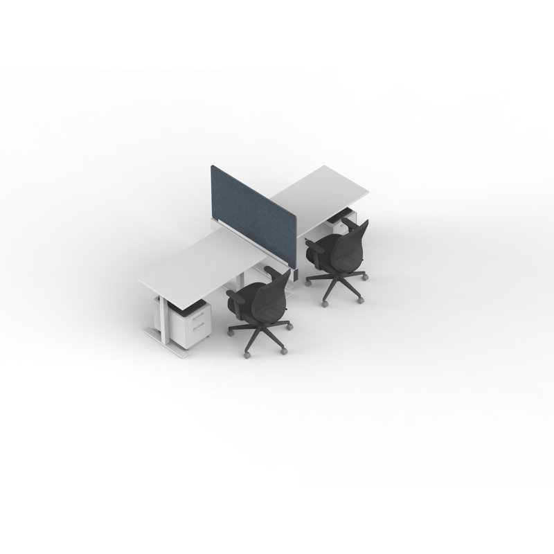Bureau pour 2 perches Series L Series, H 50,5 po x l 58 po x P 47,25 po, Blanc