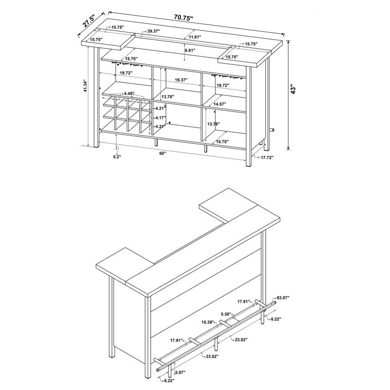 Ensemble de bar autoportant Men Menier Driftwood