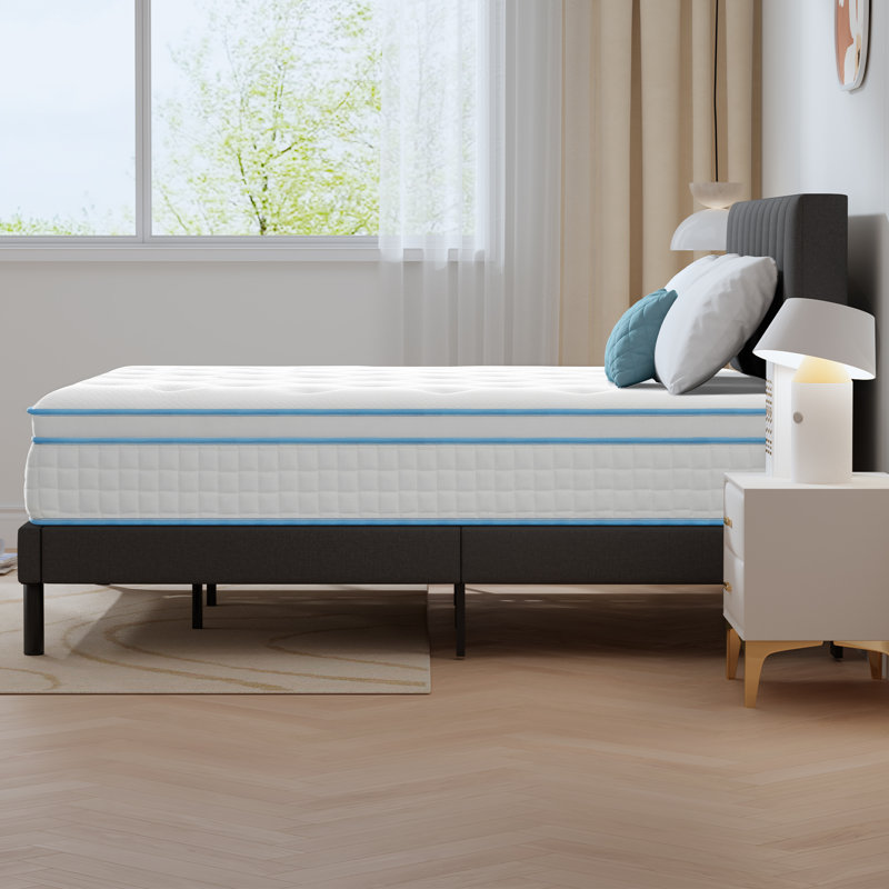 12 Inches No-Noise Innerspring and Memory Foam Mattress Plush Feeling, Mattress in a Box, King