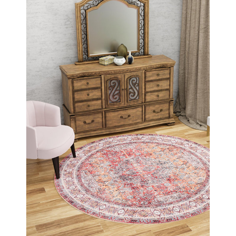 Bungalow Rose Sarah Timeless Rug, Rond 2 pi x 2 pi