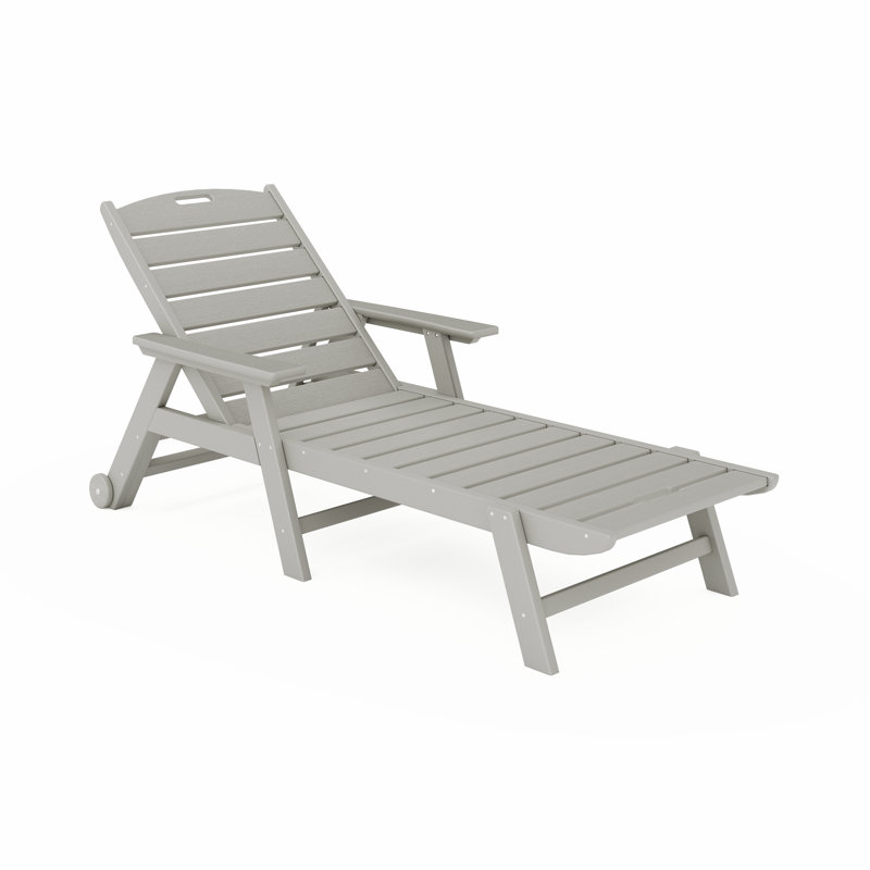 Chaise longue à dossier réglable Clairan, Gris héron