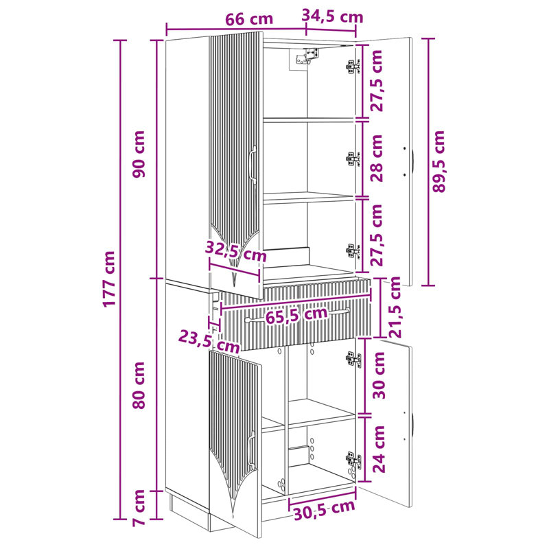 4 -Door 4 Storage Cabinet, Sonoma Oak