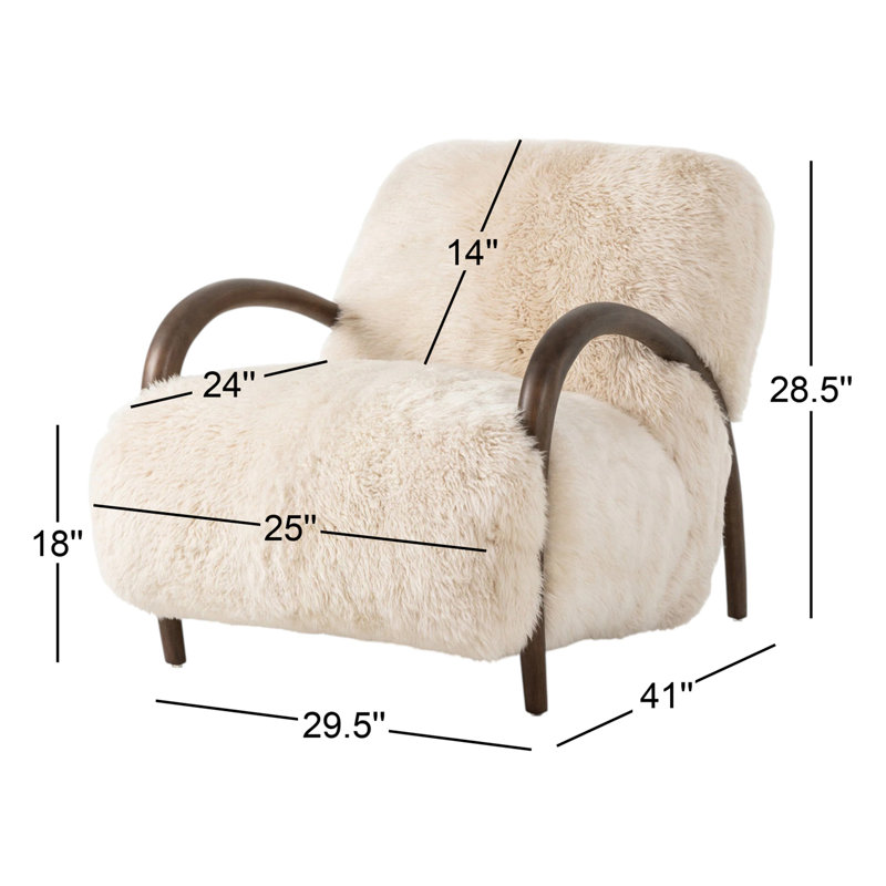 Sandro Leather Armchair, Chalet Shearling