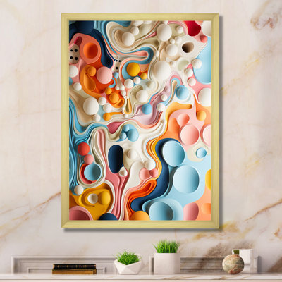 «Colorful Tidal Swirls Art I», reproduction d'art murale abstraite
