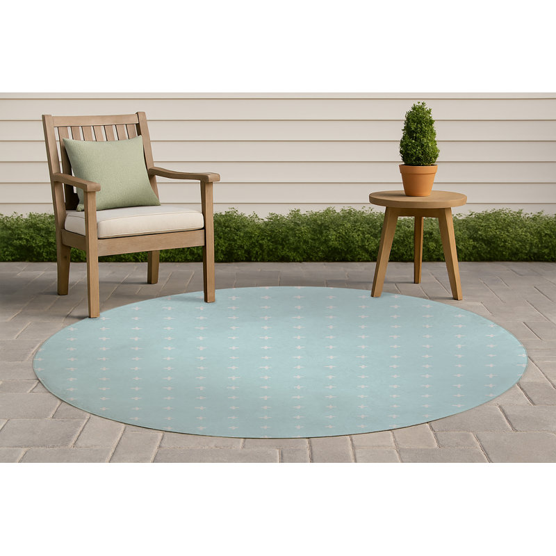 Criss Non-Slip Outdoor Rug, Round 5'