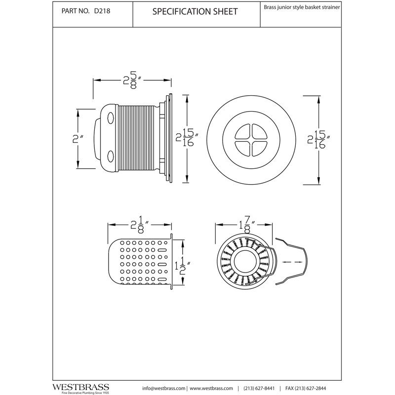 Junior Bar and Laundry Sink Drain Assembly with Removable Strainer Basket, Satin Nickel