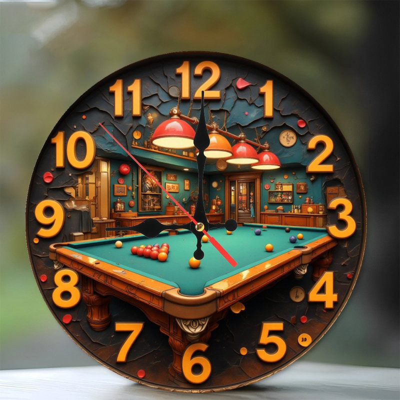 Horloge murale de table de billard