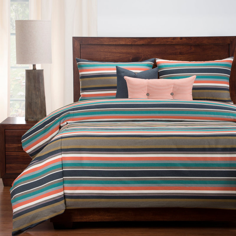 Striped Duvet Cover, Queen Duvet Cover + 2 Pillow Cases