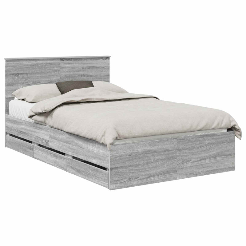 Bed, 120 x 200cm, Grey Sonoma