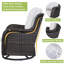 Chaises berçantes d'extérieur en osier avec coussins Tonry-9681081-9681080