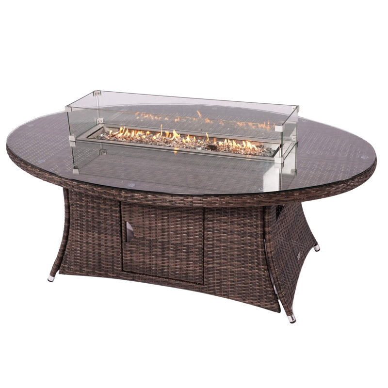 6-Seat Oval Fire Pit Table