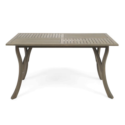 Outdoor 59 Inch Rectangular Solid Wood Table Dining Table