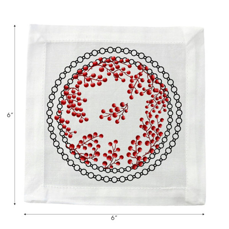 Square Napkins, Red White