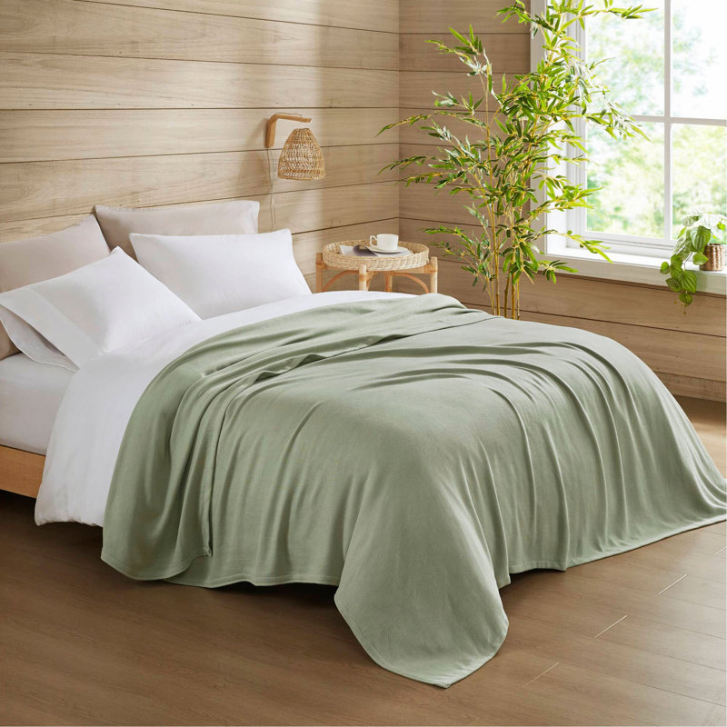 Couverture en rayonne 1 pièce, Couvre-lit très grand, Sage Green