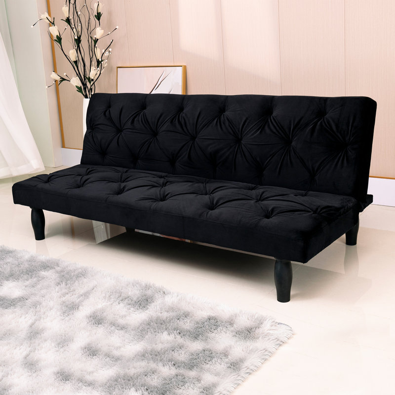 66 Inch Velvet Living Room Sofa, Black