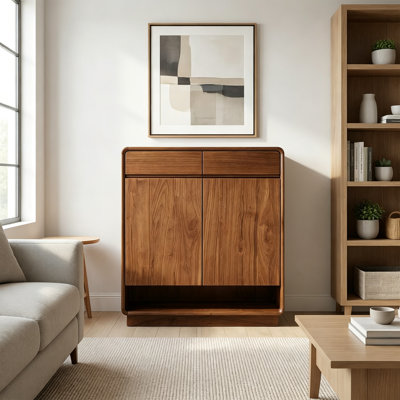 Armoire à chaussures arrondie avec poignée intégrée