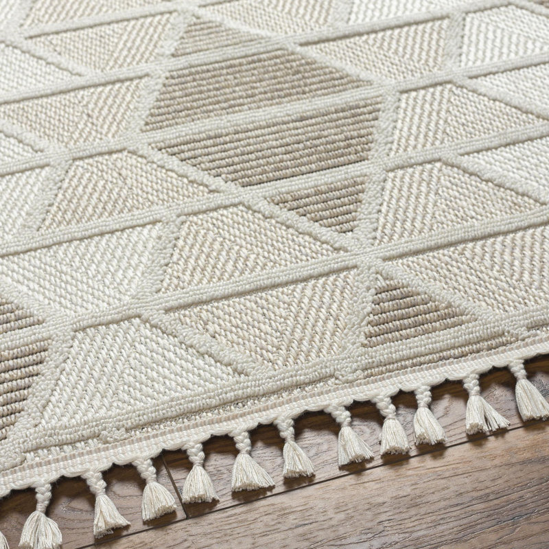 Tapis en polyester tissé à la machine Southwestern, Rectangle 9 pi 2 po x 12 pi