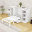Lit escamotable simple peu encombrant avec garde-robe et tablettes