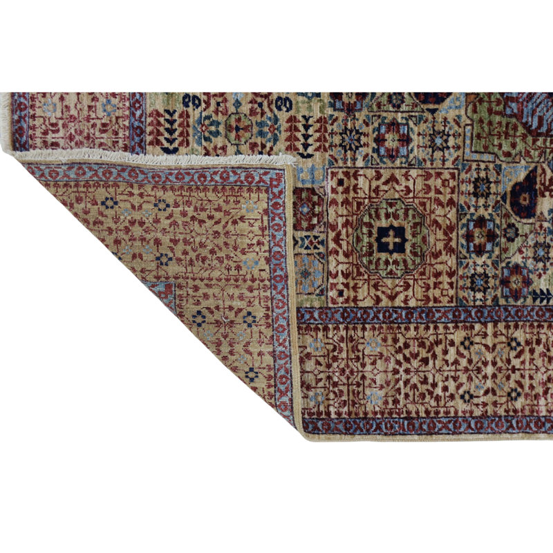 Hand Knotted Wool Area Rug in Beige
