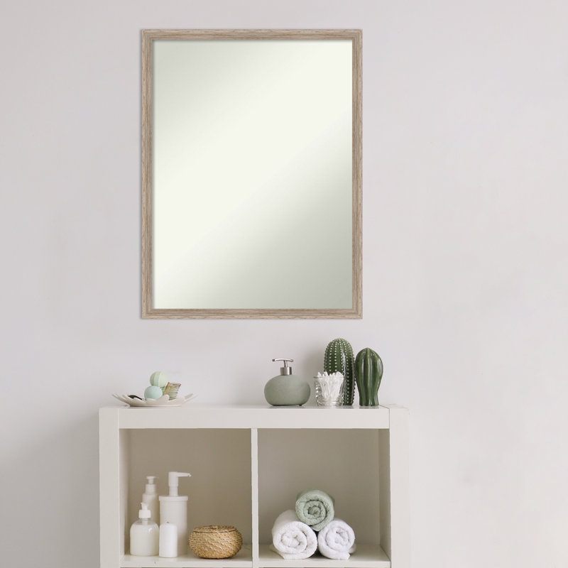Miroir mural non biseauté en bois franc, H 25,25 po x l 19,25 po