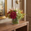 Fall Hydrangea and Heather Arrangement in Decorative Vase