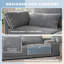 Canapé modulaire en chenille 5 pièces avec console et repose-pieds Epiphany-621963054