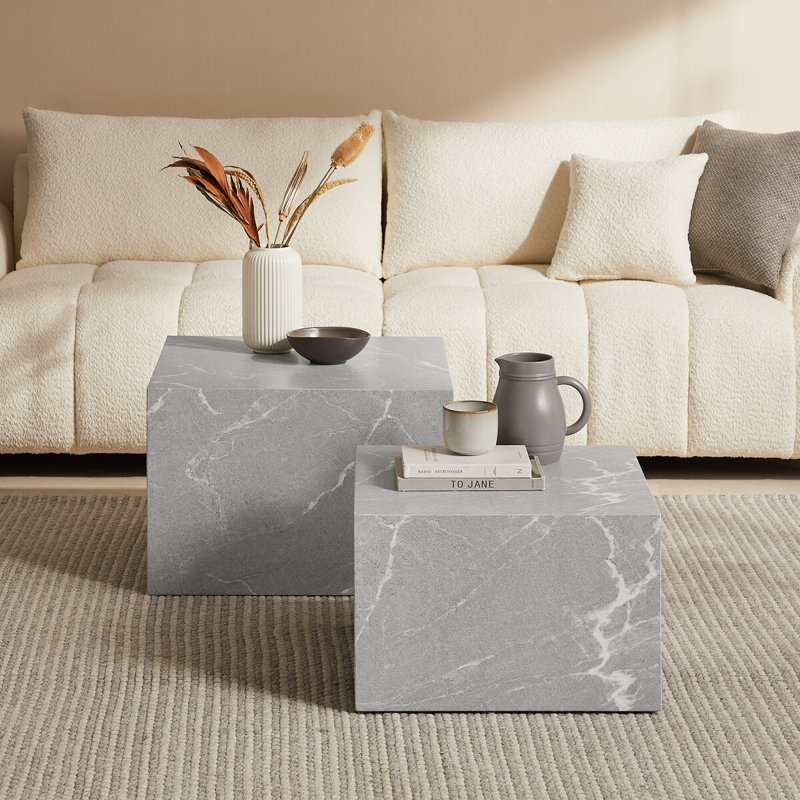 Set of 2 grey coffee tables