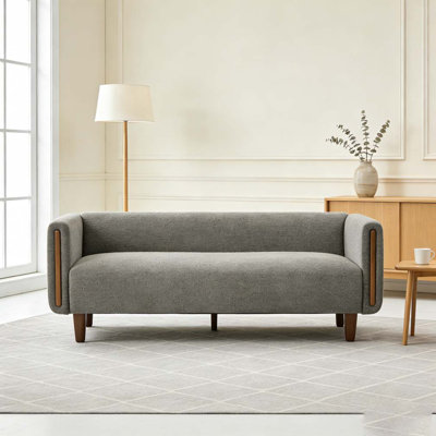 Modern 3-Seater Sofa 78.7" Sofa Couch Textured Upholstery Couch with Stylish Armrest
