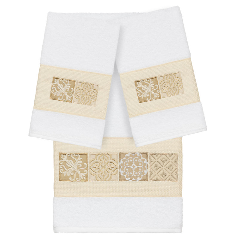 Vivian 3 Piece Turkish Cotton Towel Set, White
