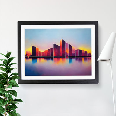 Marvellous Skyscraper Skyline Abstract 1 Piece Single Picture Frame Painting