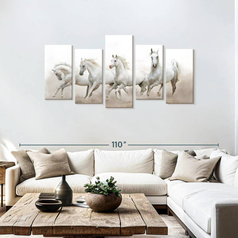 Brampt White Arabian Horses, 40'' H X 80'' W