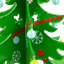 Décoration de table arbre de Noël vert 13,75 "découpé avec ornements