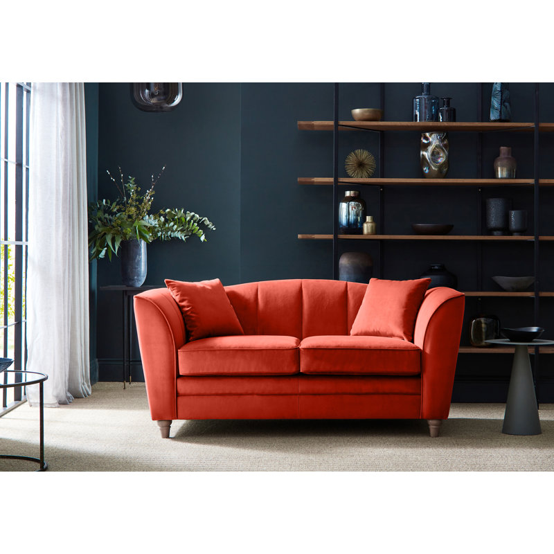 Laverton 2 Seater Velvet Flared Arm Sofa, Paprika