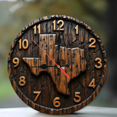 Horloge murale en bois Texas State