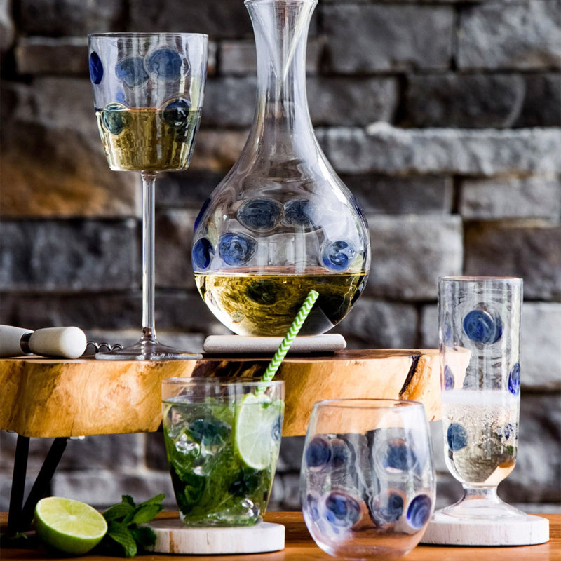12 oz Verre tombant Drop, Bleu