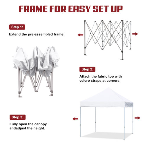 Arlmont & Co. Amaziyah Steel Pop-Up Canopy & Reviews | Wayfair