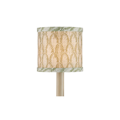 Plume - Drum Chandelier Shade - Green, Ivory