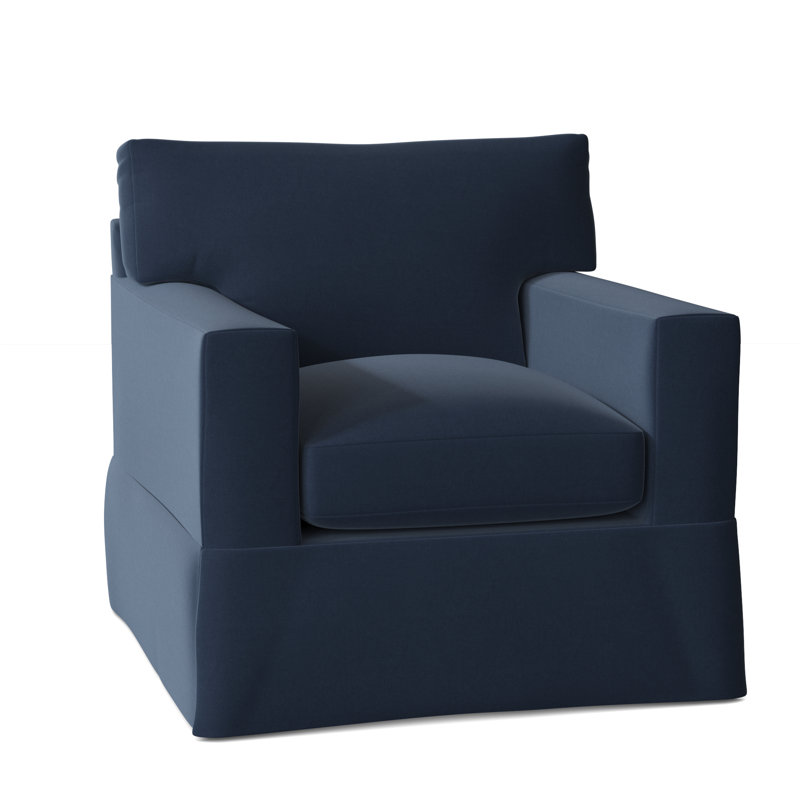 Fauteuil à housse large 37 po McCall, Bleu marine Antonio