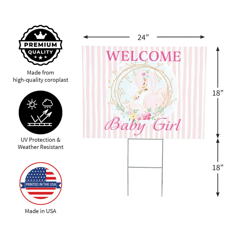 Enseigne flamande «Welcome Baby Girl»