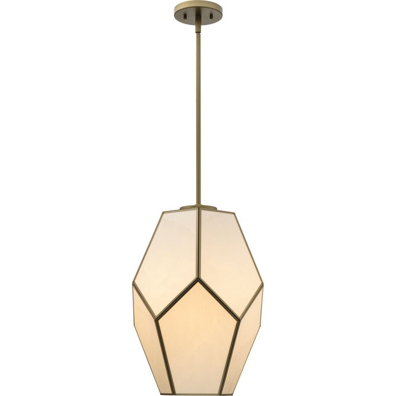Luminaire suspendu 1 lumière Jamaka, H 19,75 po x l 14 po x P 14 po, Doré vieilli