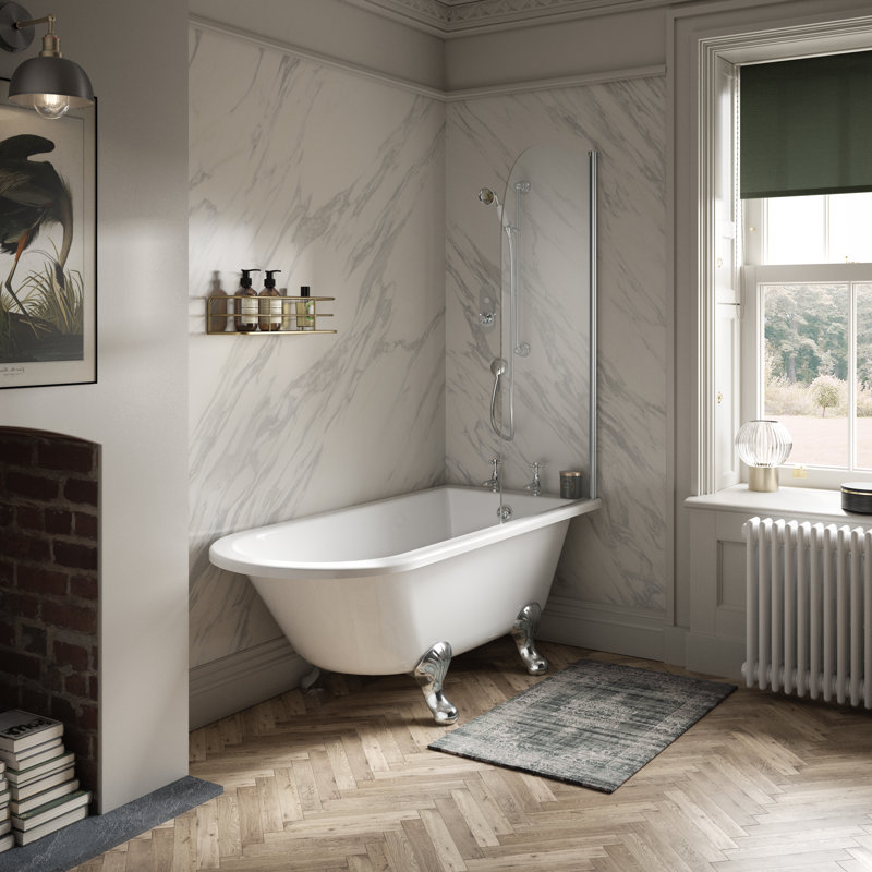Winterburn x 750mm Freestanding Soaking Acrylic Bathtub, 65cm H x 75cm W x 169cm L