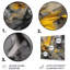 Moutarde jaune et gris vif - Décoration murale abstraite en métal-87828369