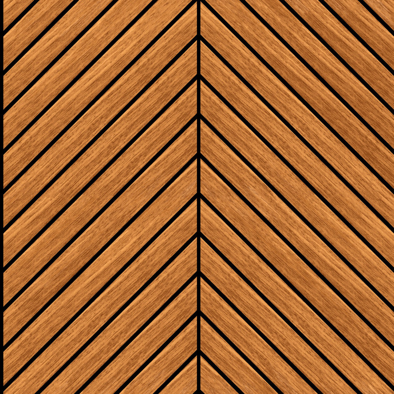 Chevron Slat - Oak, Teak