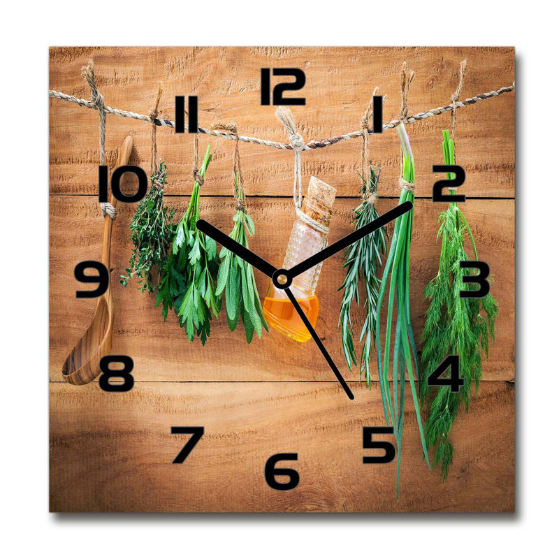 Hiiaka Glass Wall Clock, Black/Brown/Green
