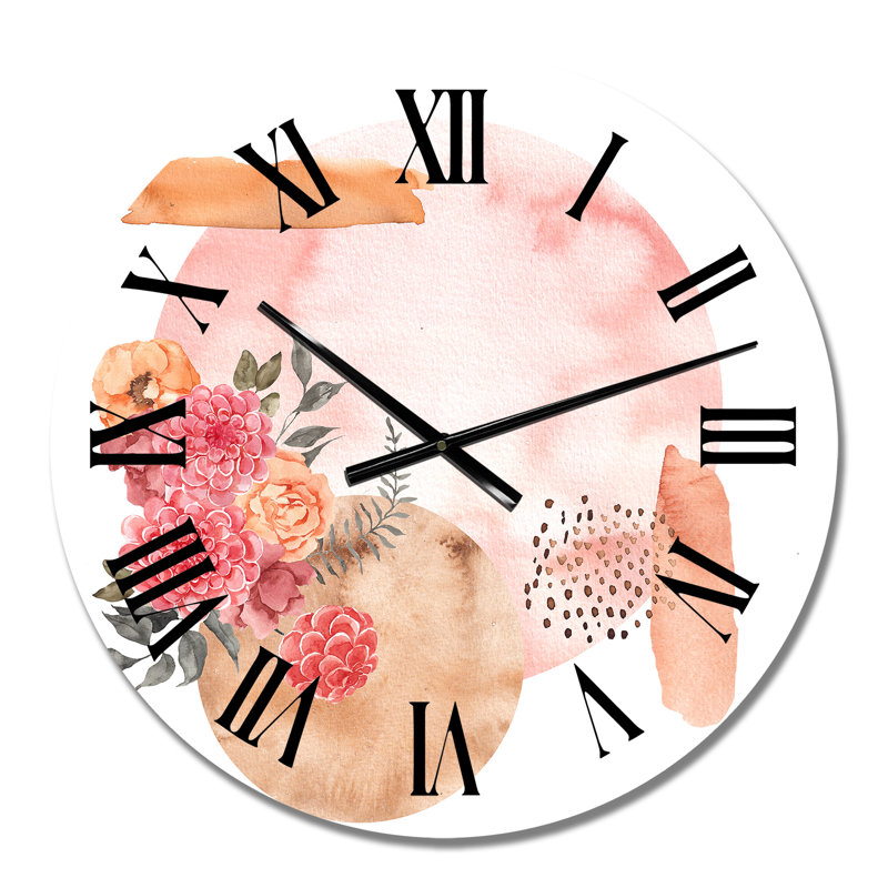 Abstract Geometric Shapes in Earth Tones IV - Traditional Wall Clock, Small