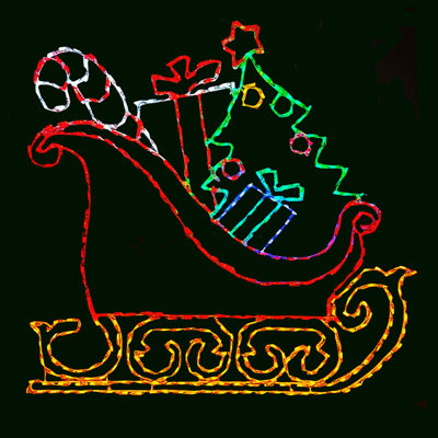 Sleigh with Presents LED Display