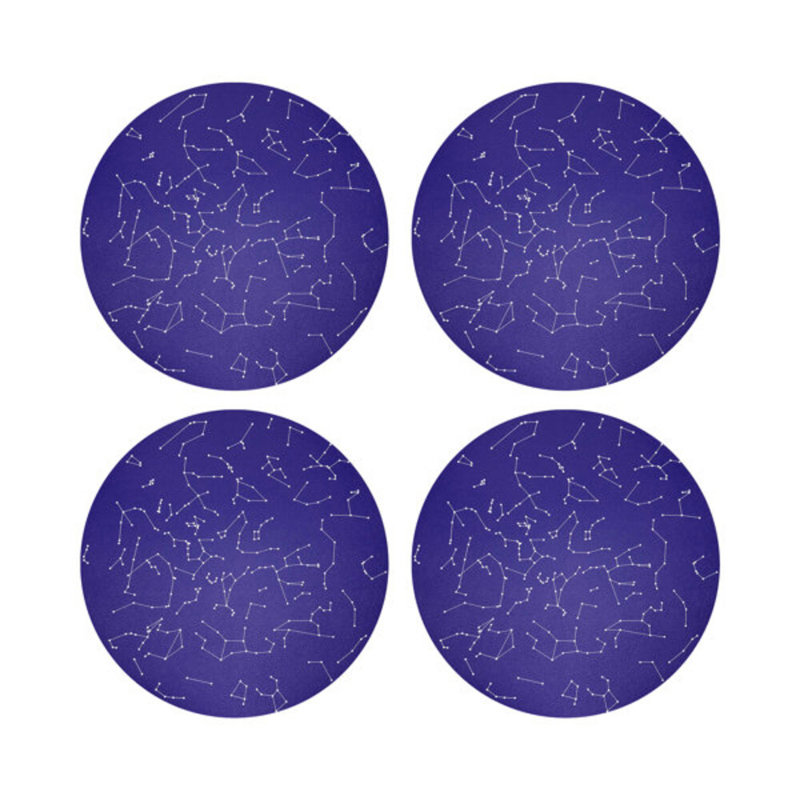 Sous-verres constellations constantes en cuir Vegan