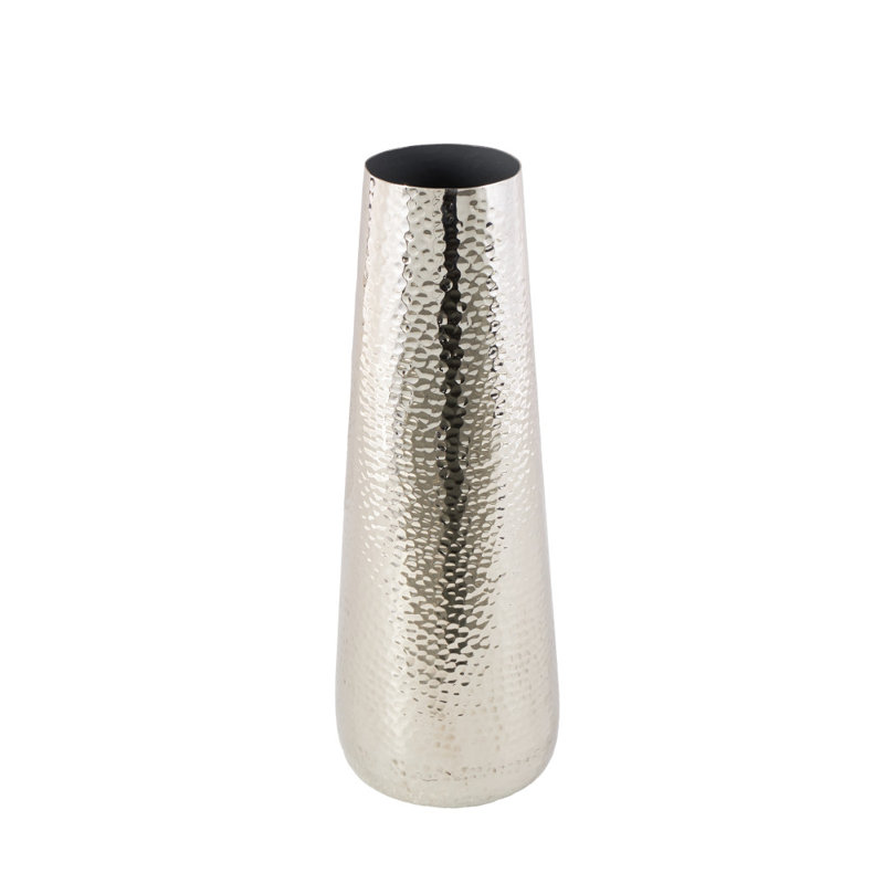 Cedrial Hammered Aluminum Vase, 24.6" H x 8.8" W x 8.7" D