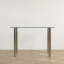 Table de salle à manger moderne 47 "en verre pour 47 personnes, table de cuisine avec pieds en métal argenté pour petits espaces-1649622589